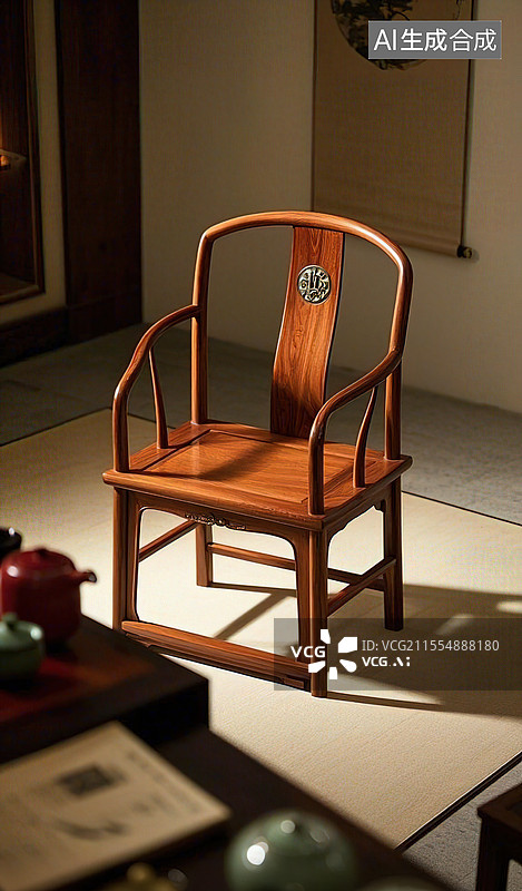 【AI数字艺术】中式圈椅的古韵风华图片素材