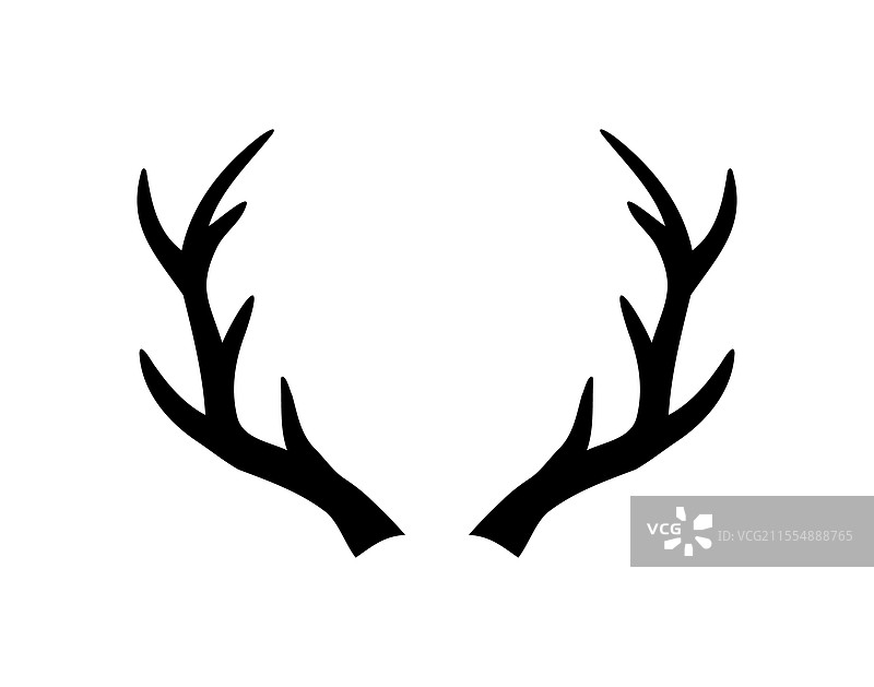 鹿角剪影图标图片素材