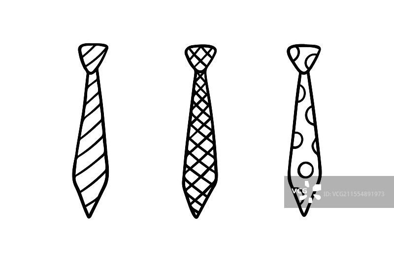 手绘领带涂鸦元素艺术图标图片素材