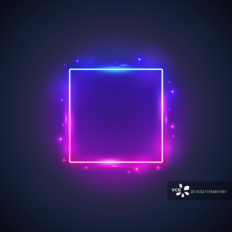 霓虹方框与光晕图片素材