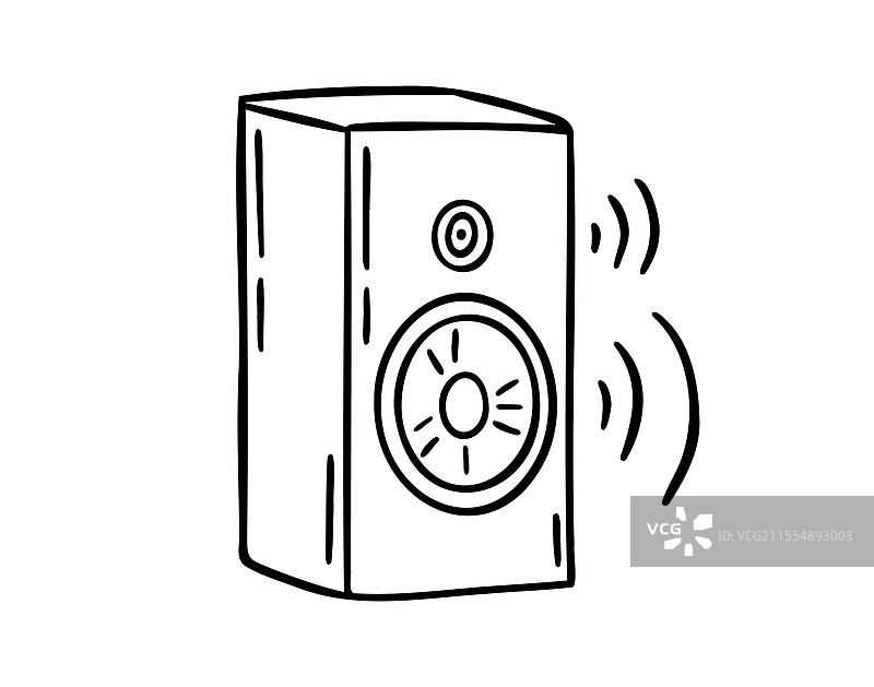 手绘音响图标轮廓涂鸦图片素材