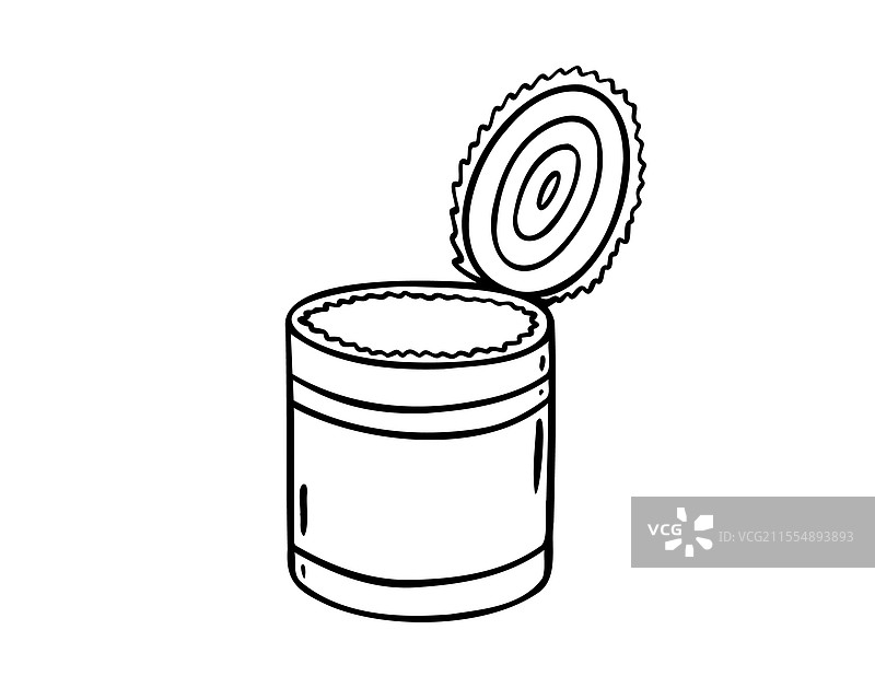 手绘图标：铁罐露营涂鸦图片素材
