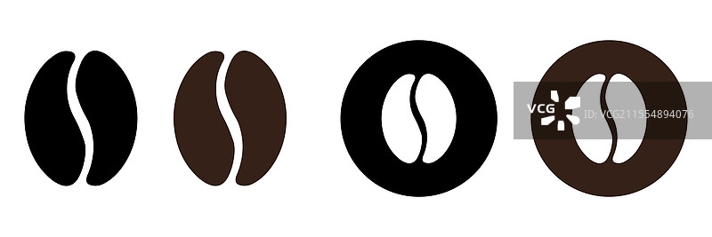 咖啡豆网络扁平图标集艺术图片素材