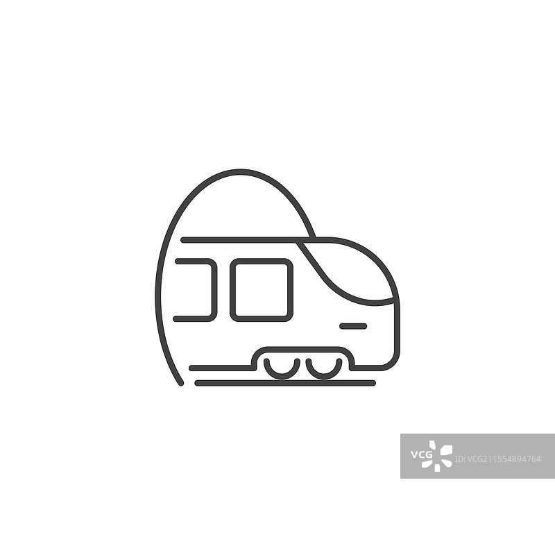 平面风格的地铁列车图标，孤立展示图片素材