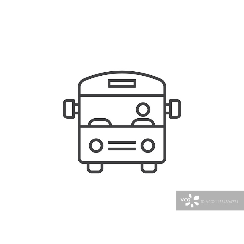 平面风格的公交车图标，孤立展示图片素材