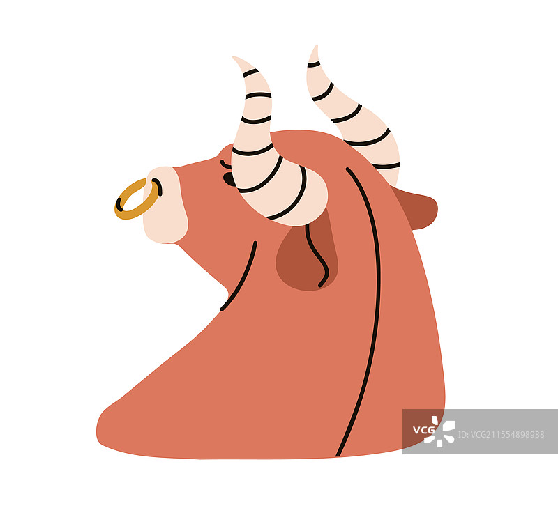 带鼻环的公牛，金牛座图片素材