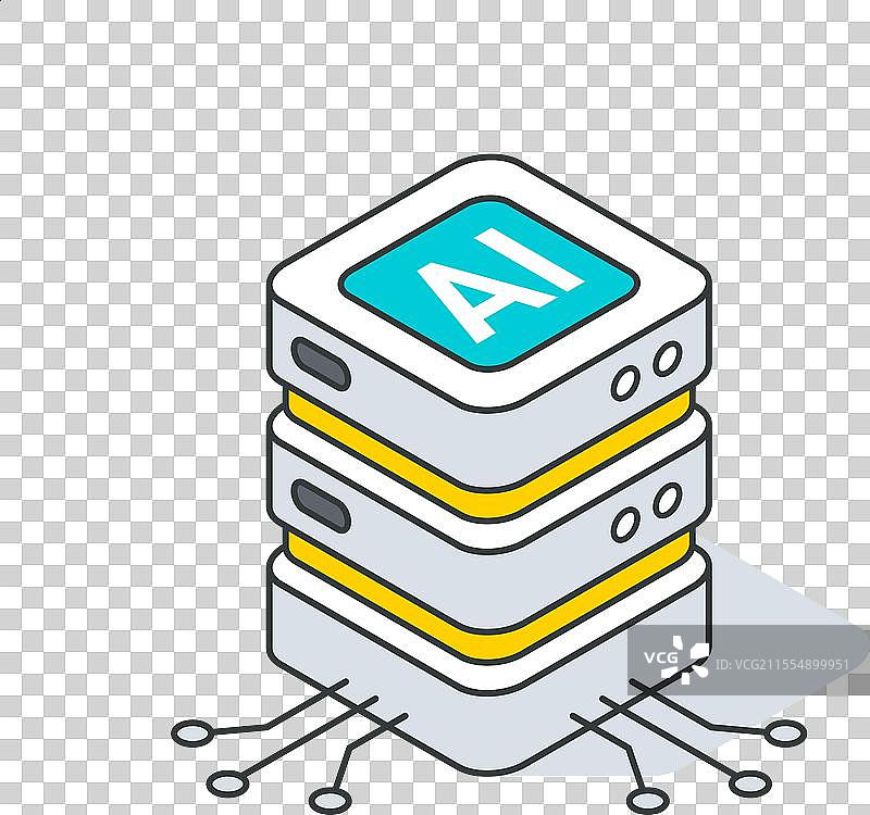 带有AI标志的矩形艺术字体小工具图片素材