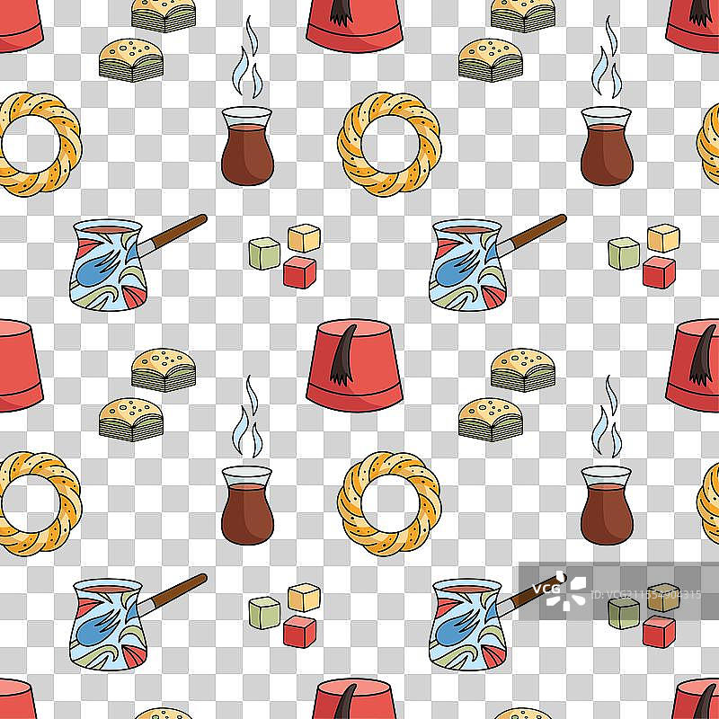 土耳其传统茶的无缝图案图片素材