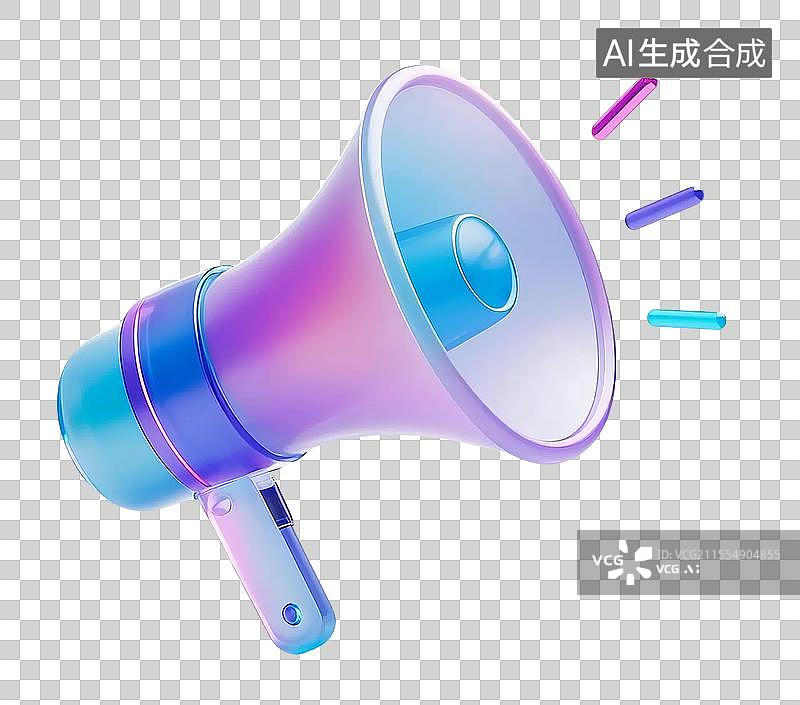 【AI数字艺术】3D扩音器喇叭模型免抠元素图片素材