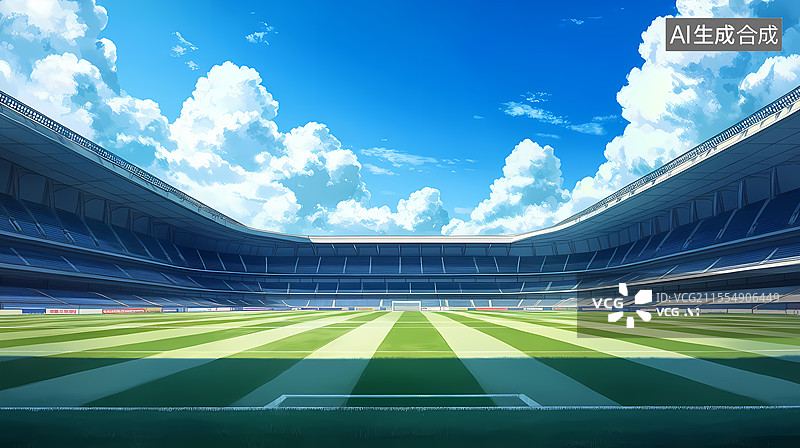 【AI数字艺术】动漫风格的体育场馆图片素材