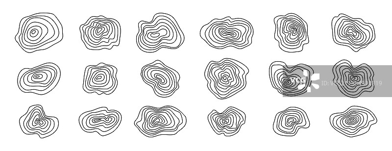 有机的山脉纹理设定地形图图片素材
