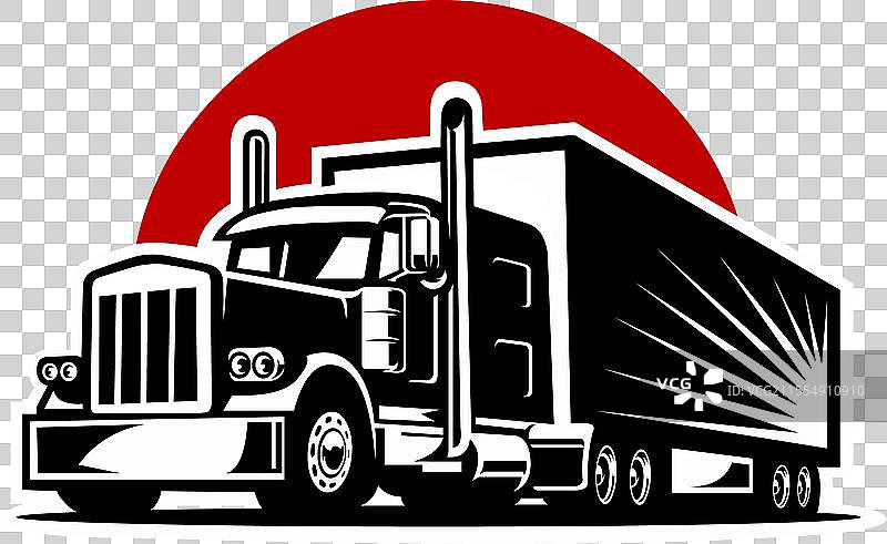 美式半挂车18轮卡车图片素材