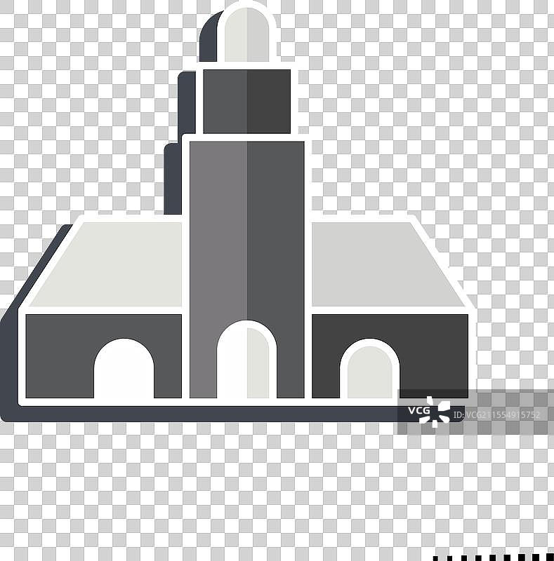 与南方相关的绿色灯塔图标图片素材