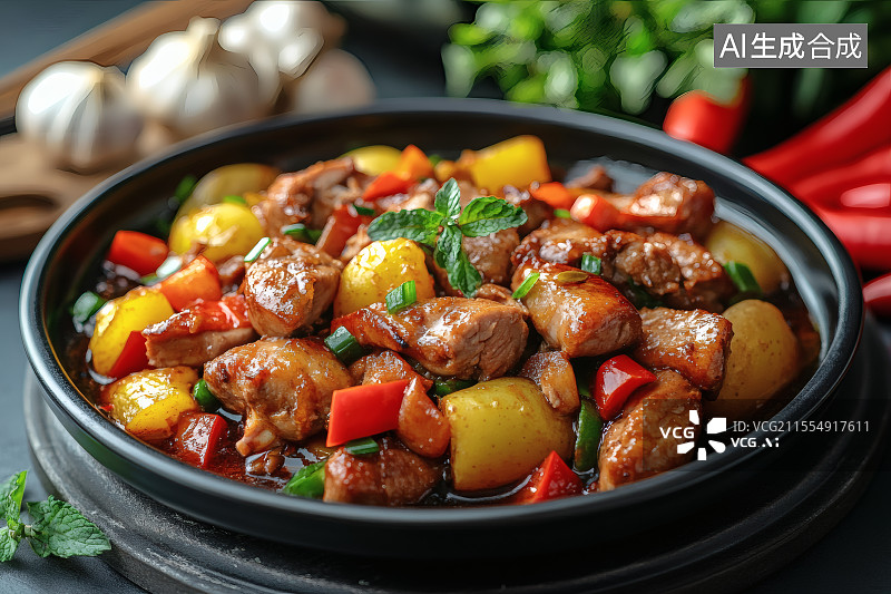 【AI数字艺术】中餐美食-土豆烧牛肉图片素材