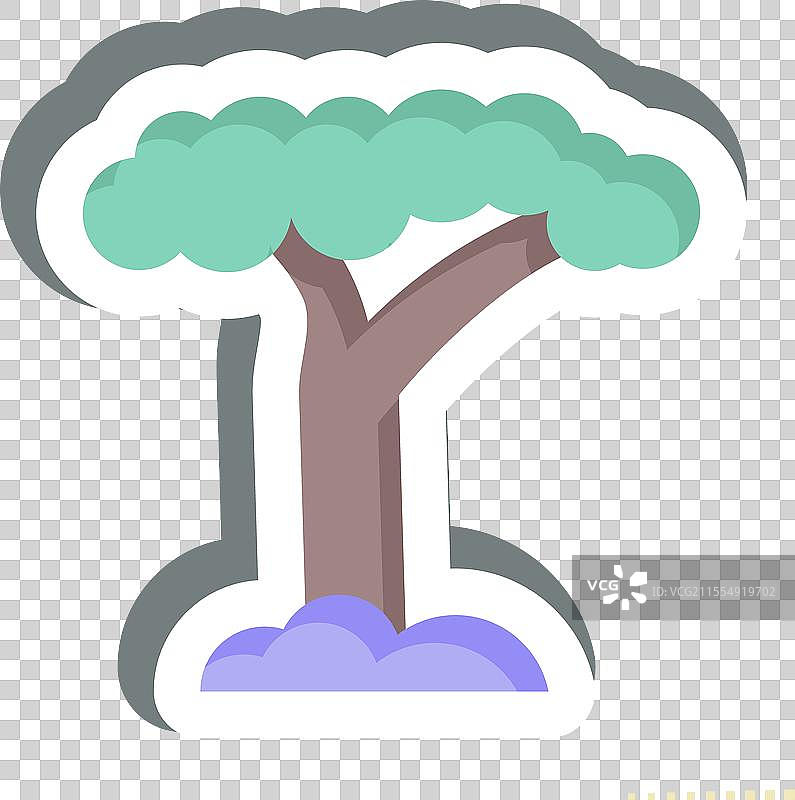 与南非象征相关的猴面包树贴纸图片素材