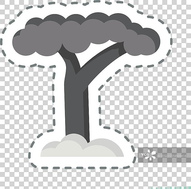 与南非相关的猴面包树贴纸线条剪切图图片素材