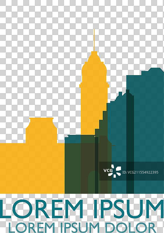 檀香山城市天际线剪影标志图片素材