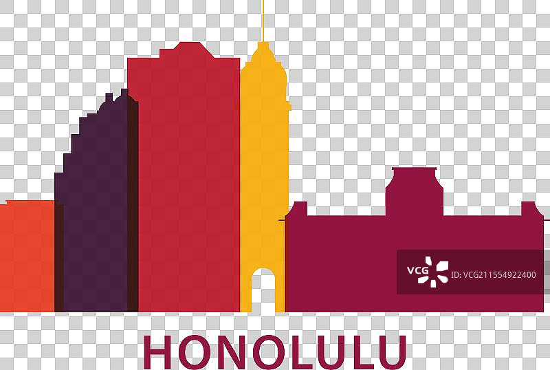 檀香山城市天际线剪影标志图片素材