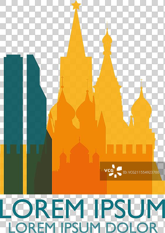 俄罗斯莫斯科城市全景风景平面图图片素材