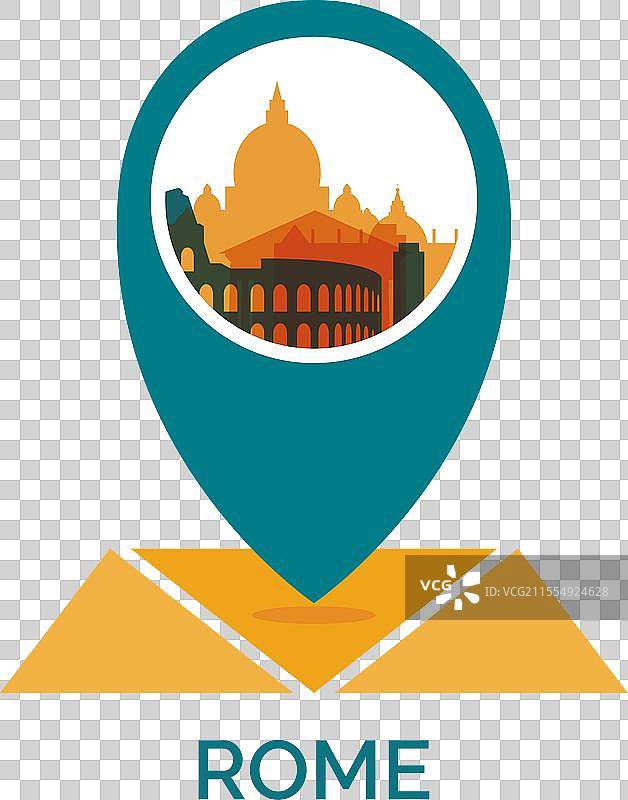 罗马城市天际线剪影标志图片素材