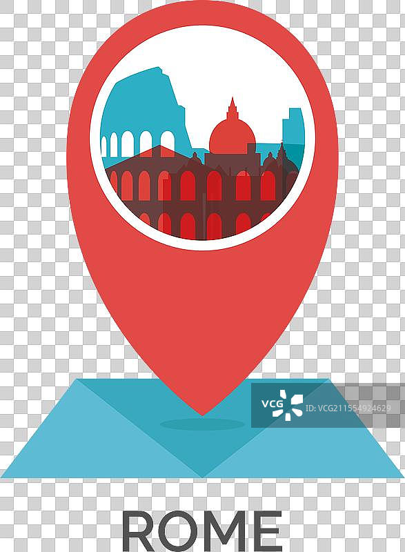 罗马城市天际线剪影标志图片素材