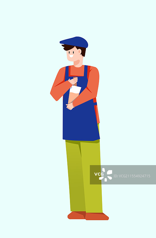 咖啡店奶茶店里的服务人员插画图片素材