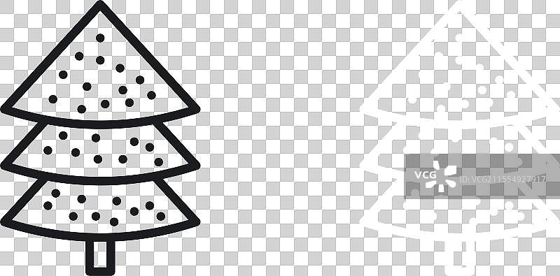 圣诞树图标集，节日树的象征图片素材