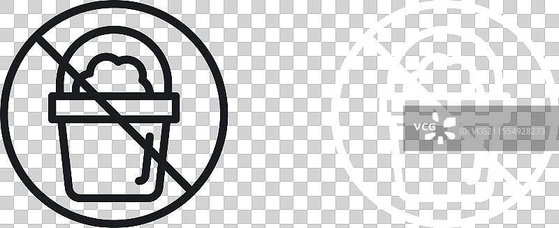 清洁桶与海绵的标志图标集图片素材