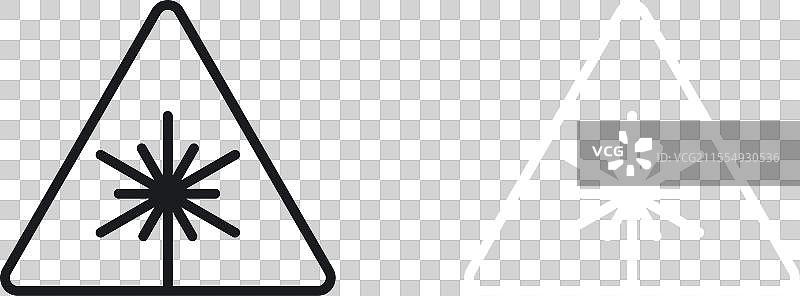 激光警告图标集，提醒进入区域注意安全图片素材