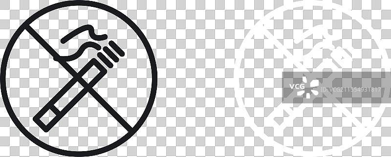 禁止吸烟的香烟标志图标集图片素材