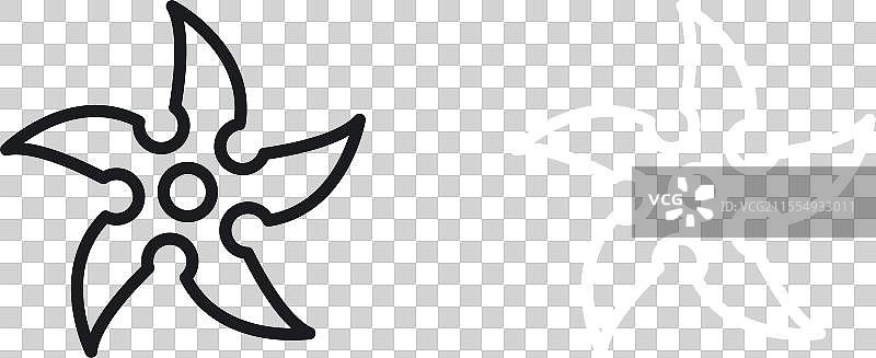 忍者星符号图标集，隐秘的手里剑图片素材