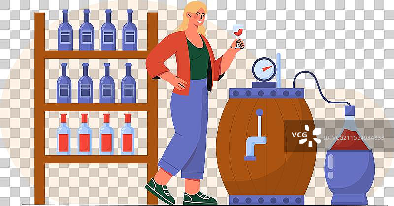 手握葡萄酒的女性概念图片素材
