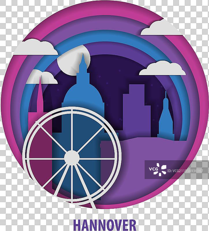 汉诺威城市折纸纸张孤立图像图片素材