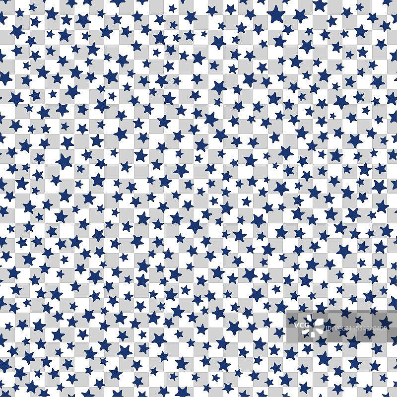 满布小巧海军蓝星星的图案图片素材