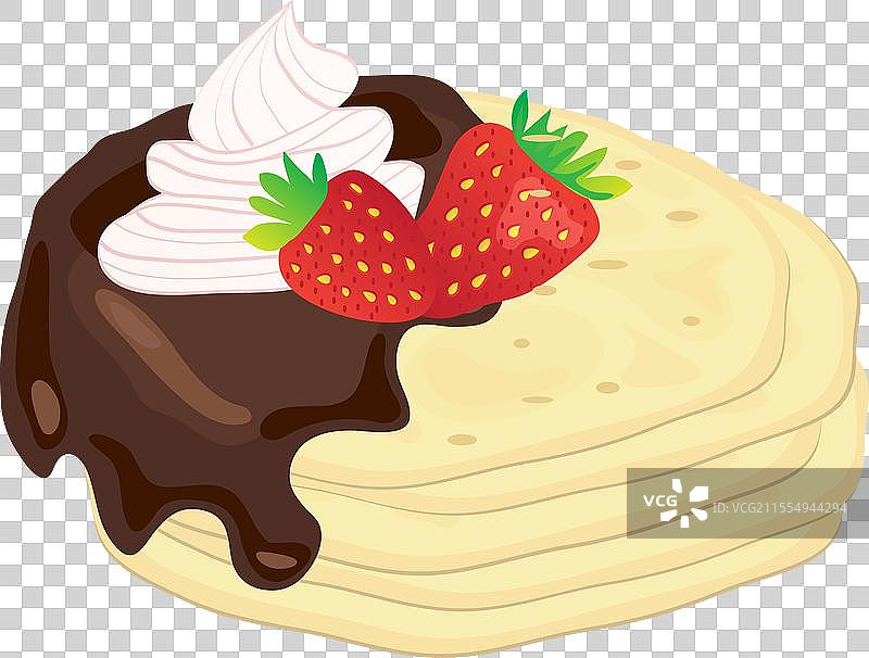 巧克力奶油的可丽饼或煎饼图片素材