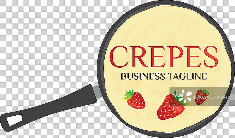 可丽饼或煎饼在可丽饼锅中的标志图片素材