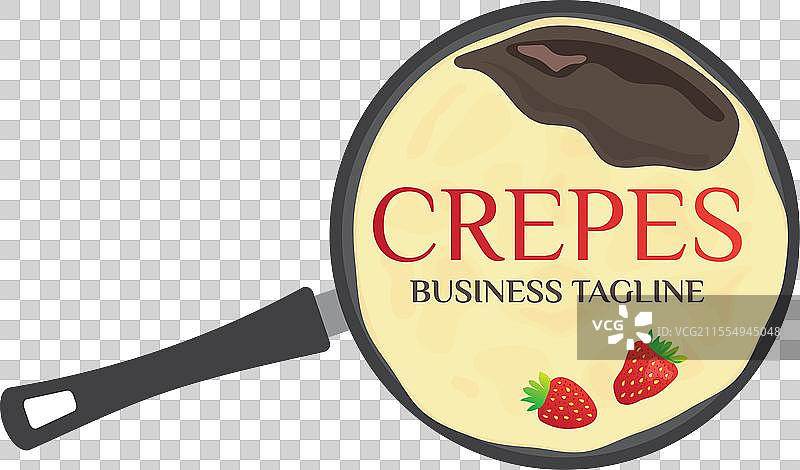 可丽饼或煎饼在可丽饼锅中的标志图片素材