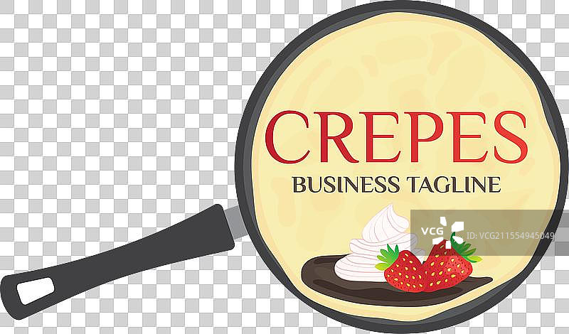 可丽饼或煎饼在可丽饼锅中的标志图片素材