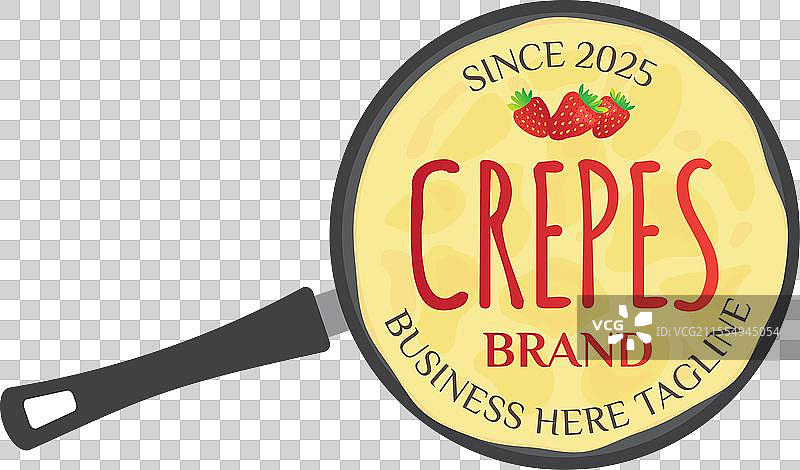 可丽饼或煎饼在可丽饼锅中的标志图片素材