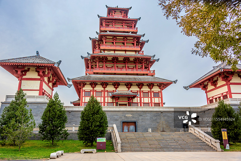 中国陕西宝鸡中华石鼓园石鼓阁图片素材