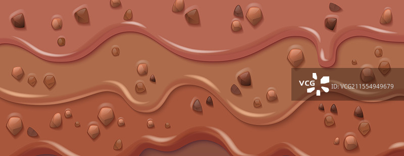 巧克力滴落，夹杂着糖果块图片素材