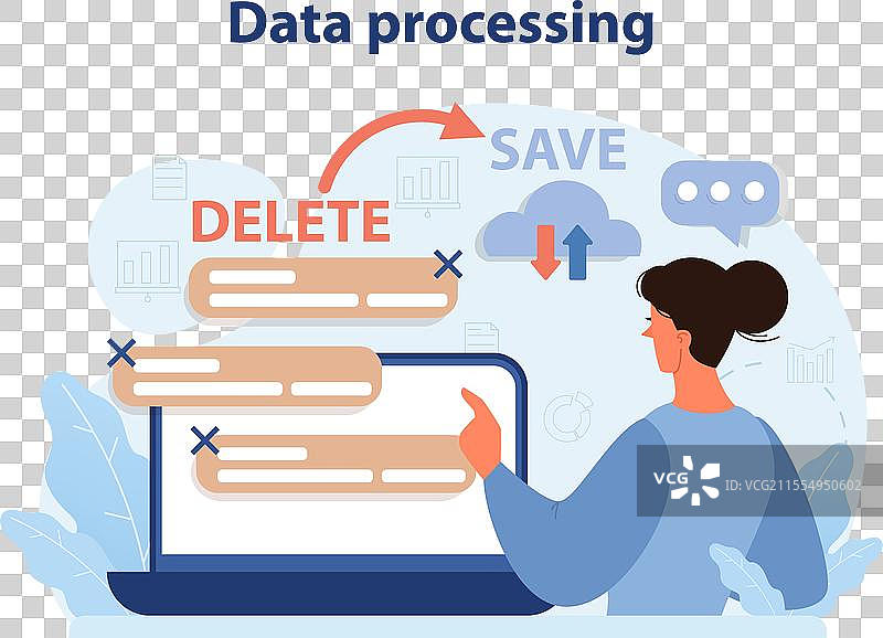 数据处理概念扁平化图片素材