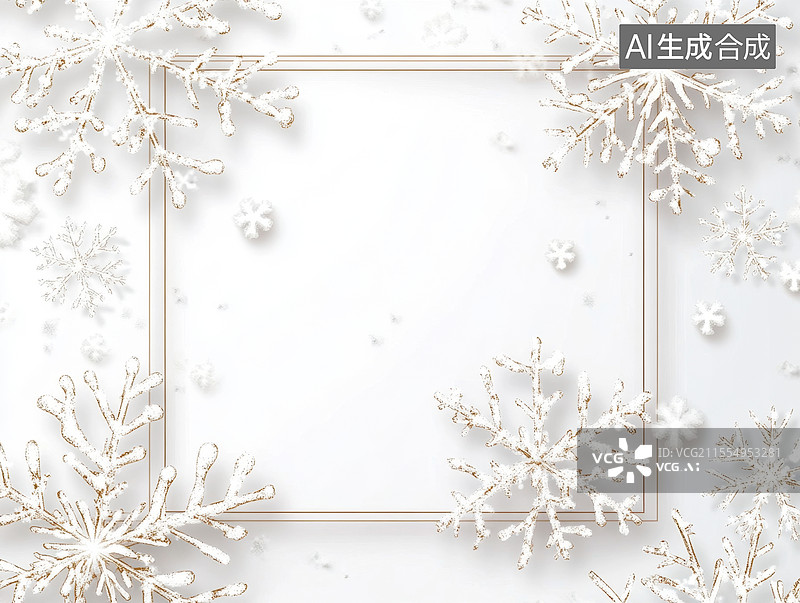 【AI数字艺术】冬季雪花装饰背景图片素材