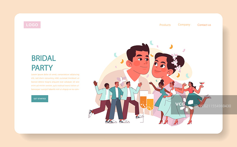 婚礼派对概念平面图图片素材