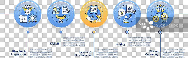 黑客马拉松流程结构蓝色圆圈图片素材