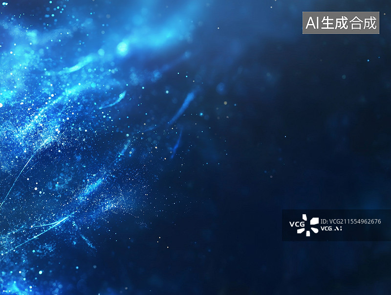 【AI数字艺术】深空中的蓝色星云图片素材