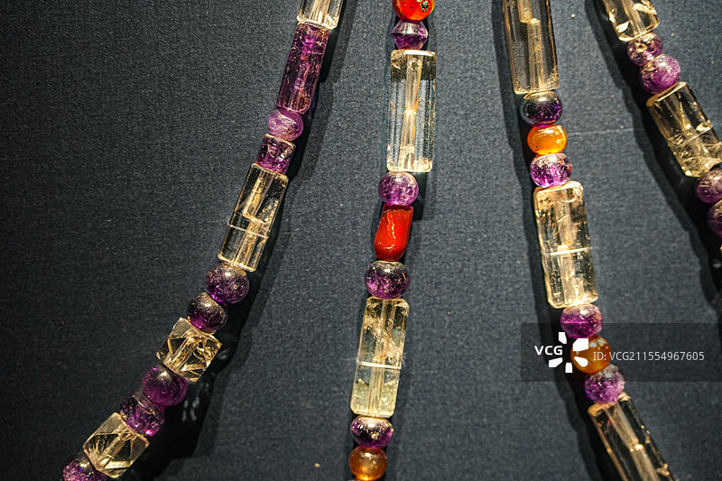 春秋晚期 战国早期 水晶组佩 临淄郎家庄大墓出土 山东博物馆图片素材