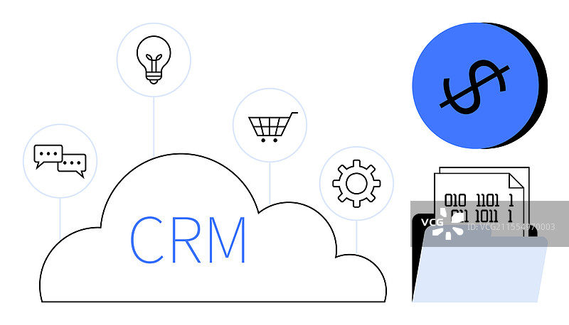 与关键业务工具的CRM云集成图片素材