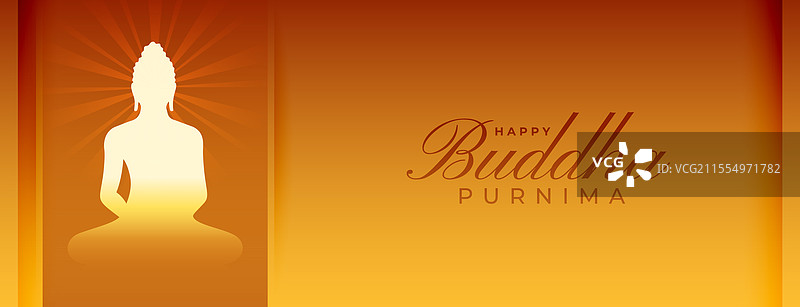 印度文化佛陀圆满节金色横幅图片素材