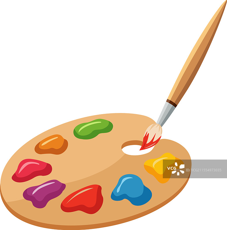 艺术家工具套件，包括画笔和调色板图片素材